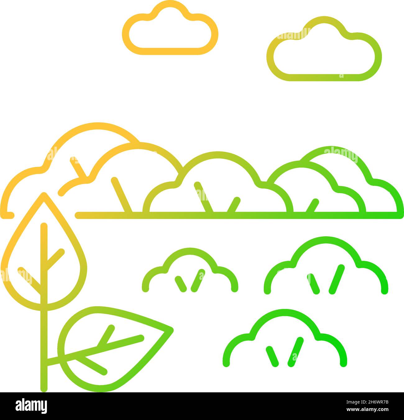 Shrubland gradient linear vector icon Stock Vector Image & Art - Alamy