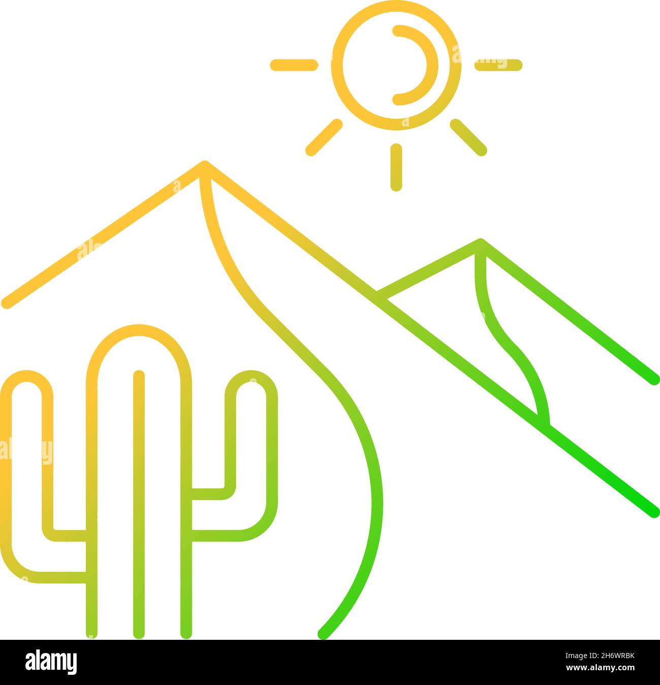 Hot desert gradient linear vector icon Stock Vector
