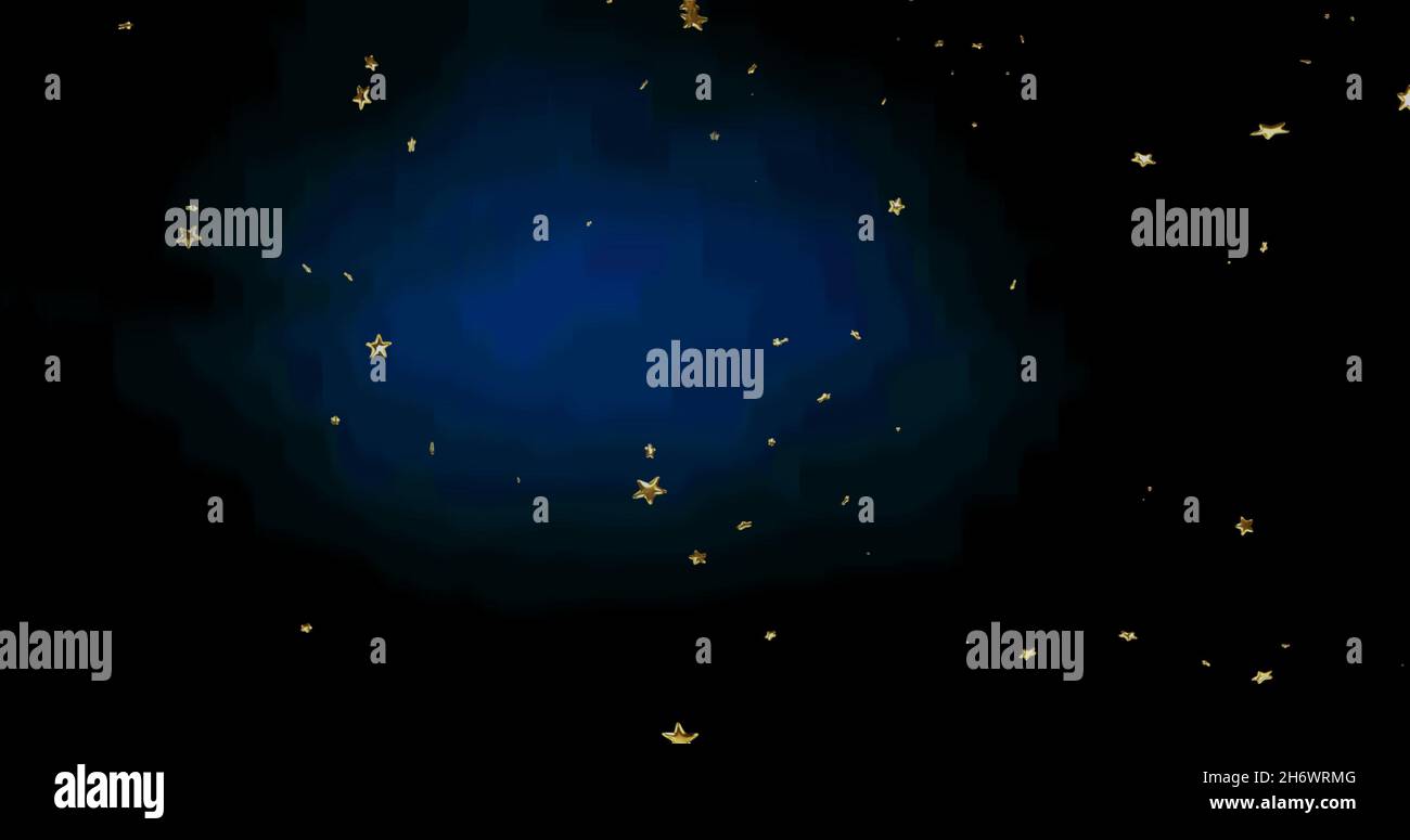 Image of multiple stars floating on black background. new year's eve ...