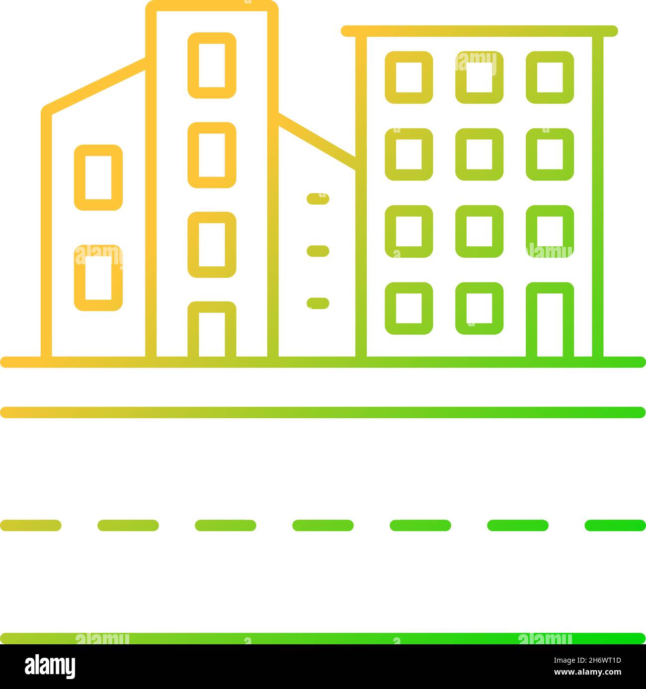 Urban land gradient linear vector icon Stock Vector