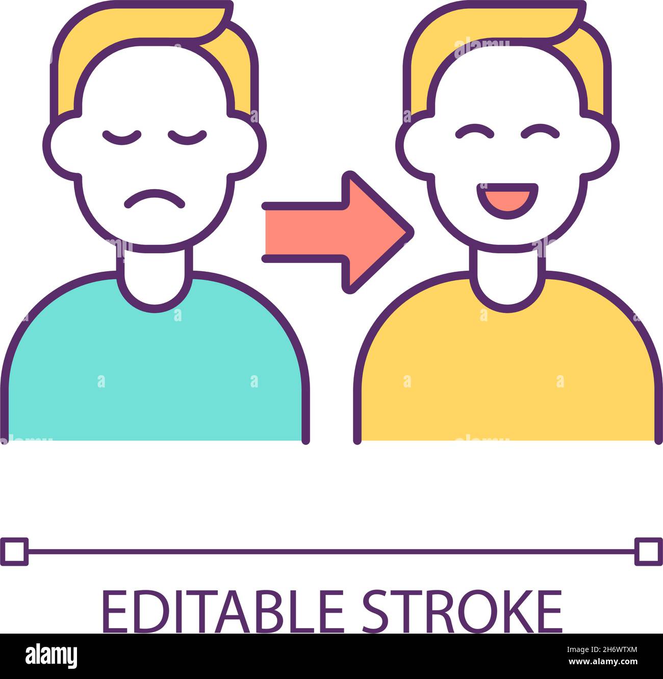 Mood change RGB color icon Stock Vector