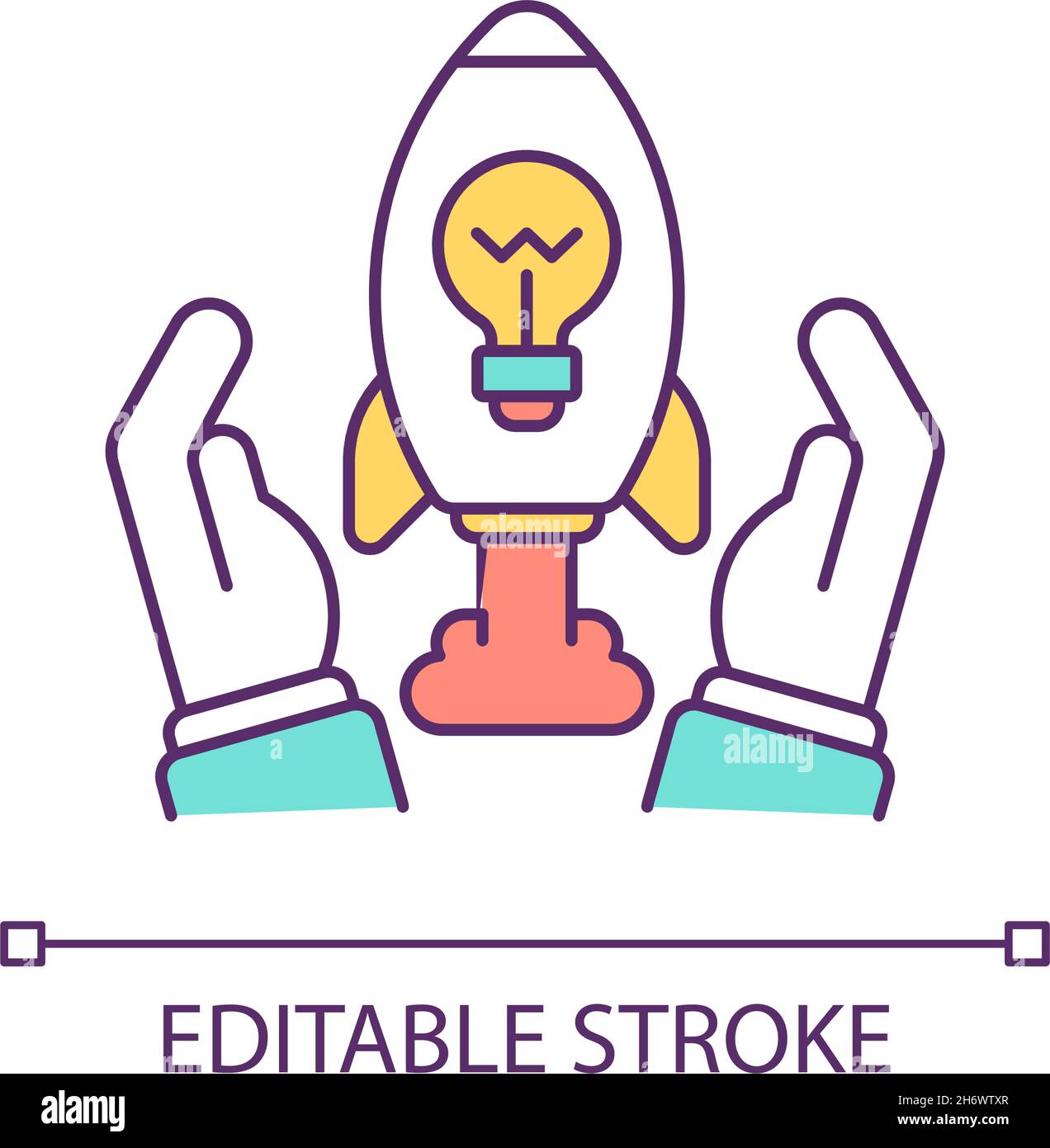 Startup idea RGB color icon Stock Vector