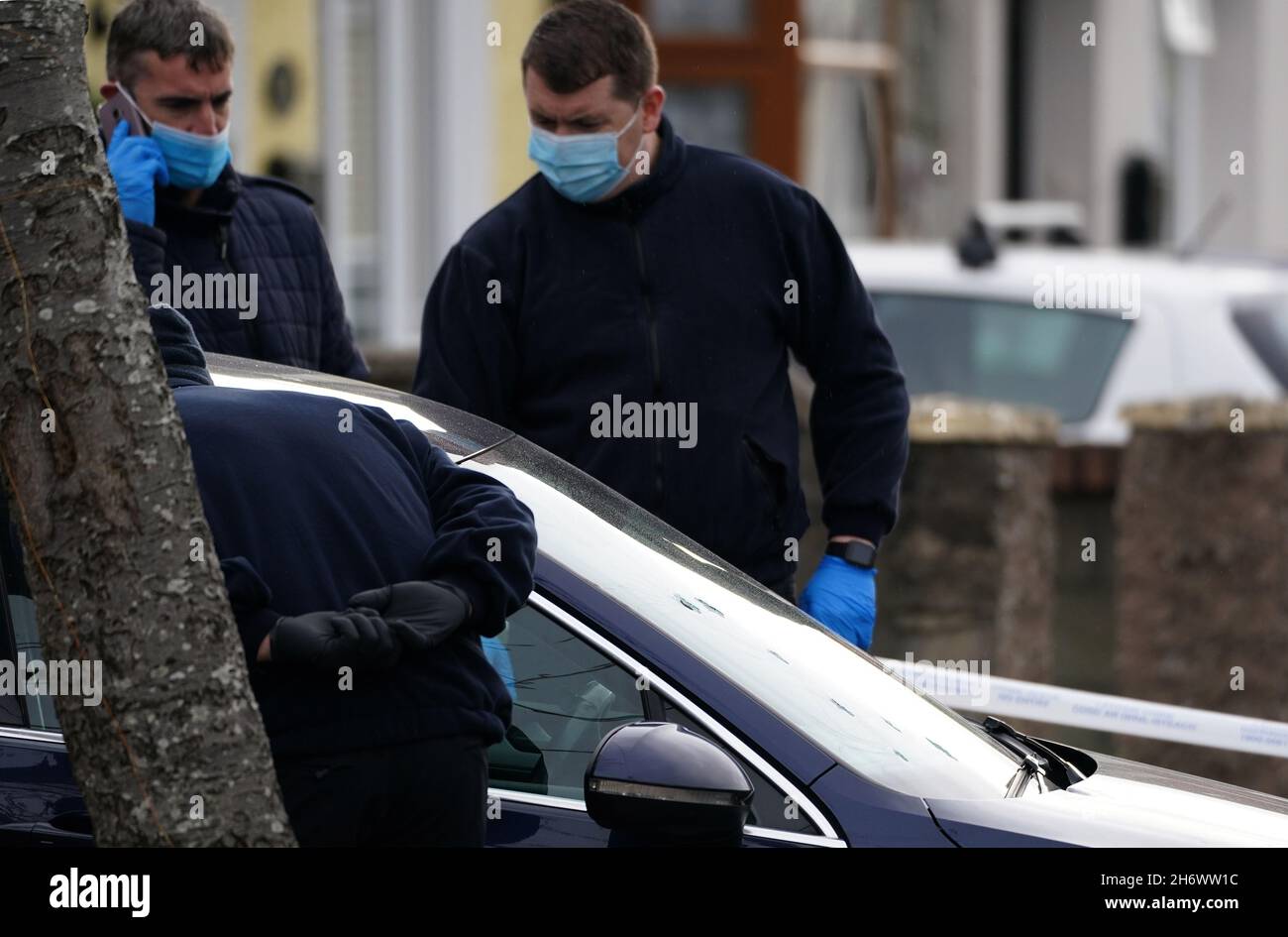 Members of An Garda at the scene of a shooting incident on Ballyfermot