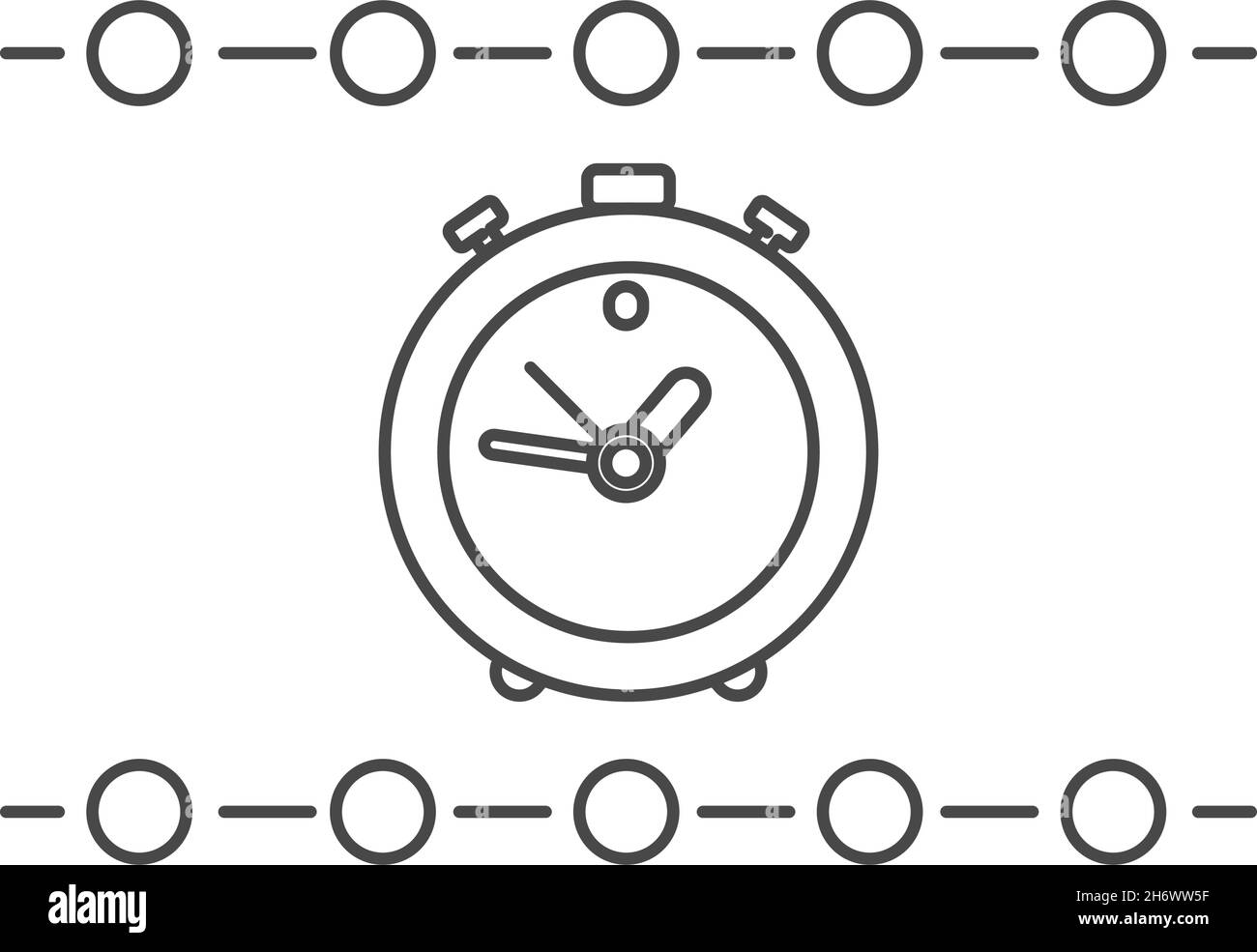 Time line icon. Alarm clock. Outline thin line illustration. Stock Vector