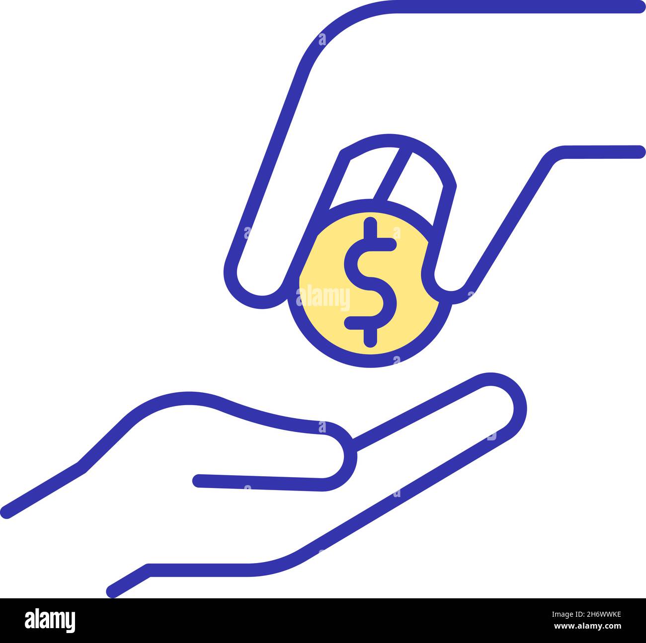 Donation RGB color icon Stock Vector