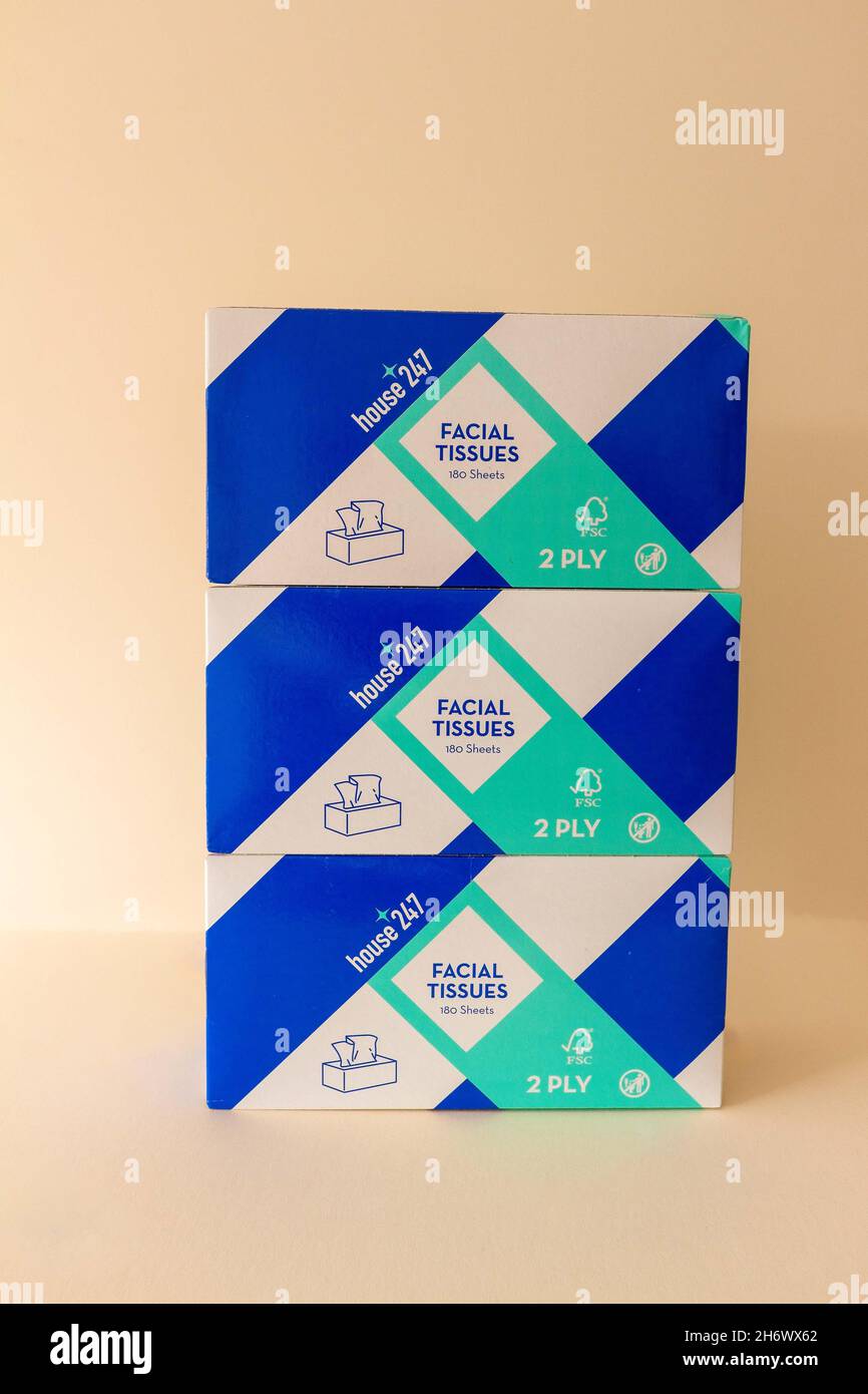 Boxes of facial tissues for Healthcare Stock Photo