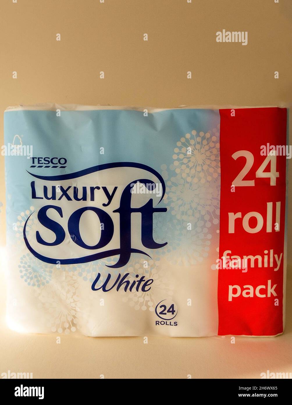 Family pack of 24 Tesco toilet rolls Stock Photo Alamy