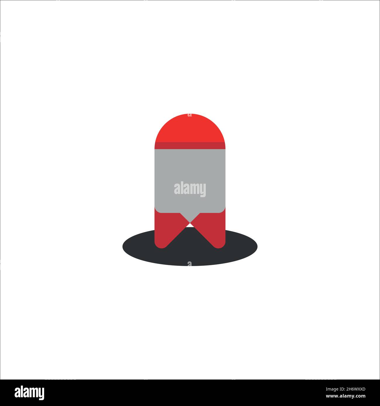 Rocket flat icon. Simple style fast speed poster background symbol ...