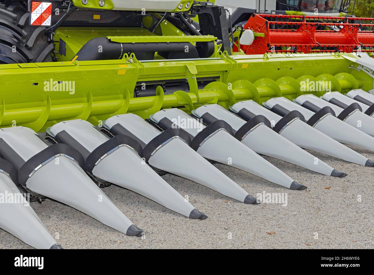 Corn Maize Header at Combine Harvester Machine Stock Photo Alamy