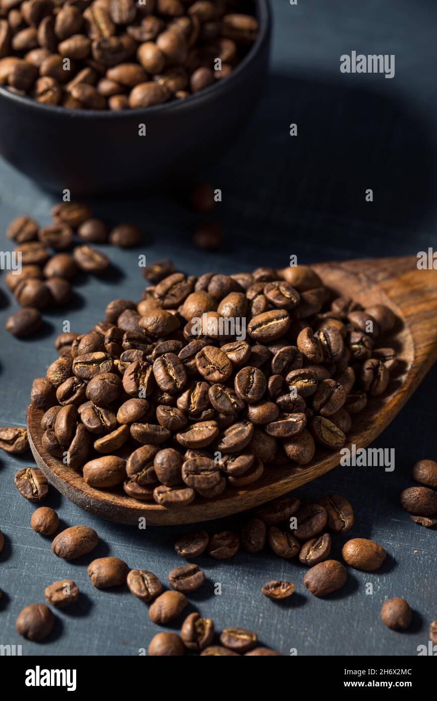 Raw Organic Roasted Espresso Coffee Beans in a Bowl Stock Photo - Alamy