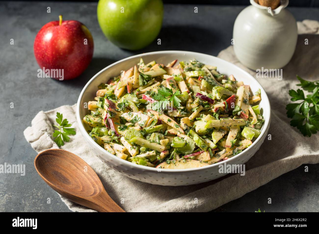 organic-homemade-apple-slaw-salad-in-a-bowl-stock-photo-alamy