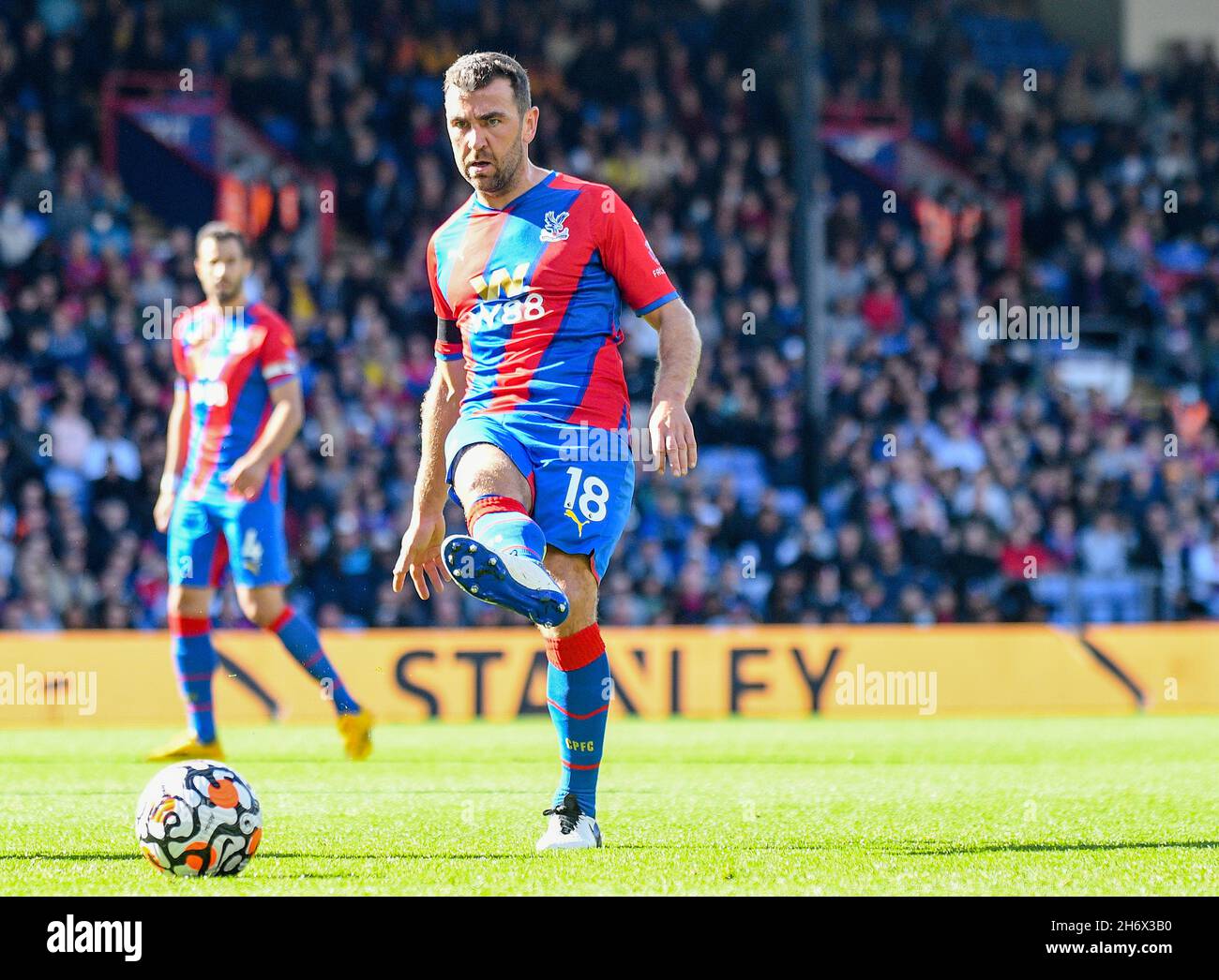 LONDON, ENGLAND - OCTOBER 3, 2021: James McFarlane McArthur of Palace pictured during the 2021-22 Premier League matchweek 7 game between Crystal Palace FC and Leicester CIty FC at Selhurst Park. Copyright: Cosmin Iftode/Picstaff Stock Photo