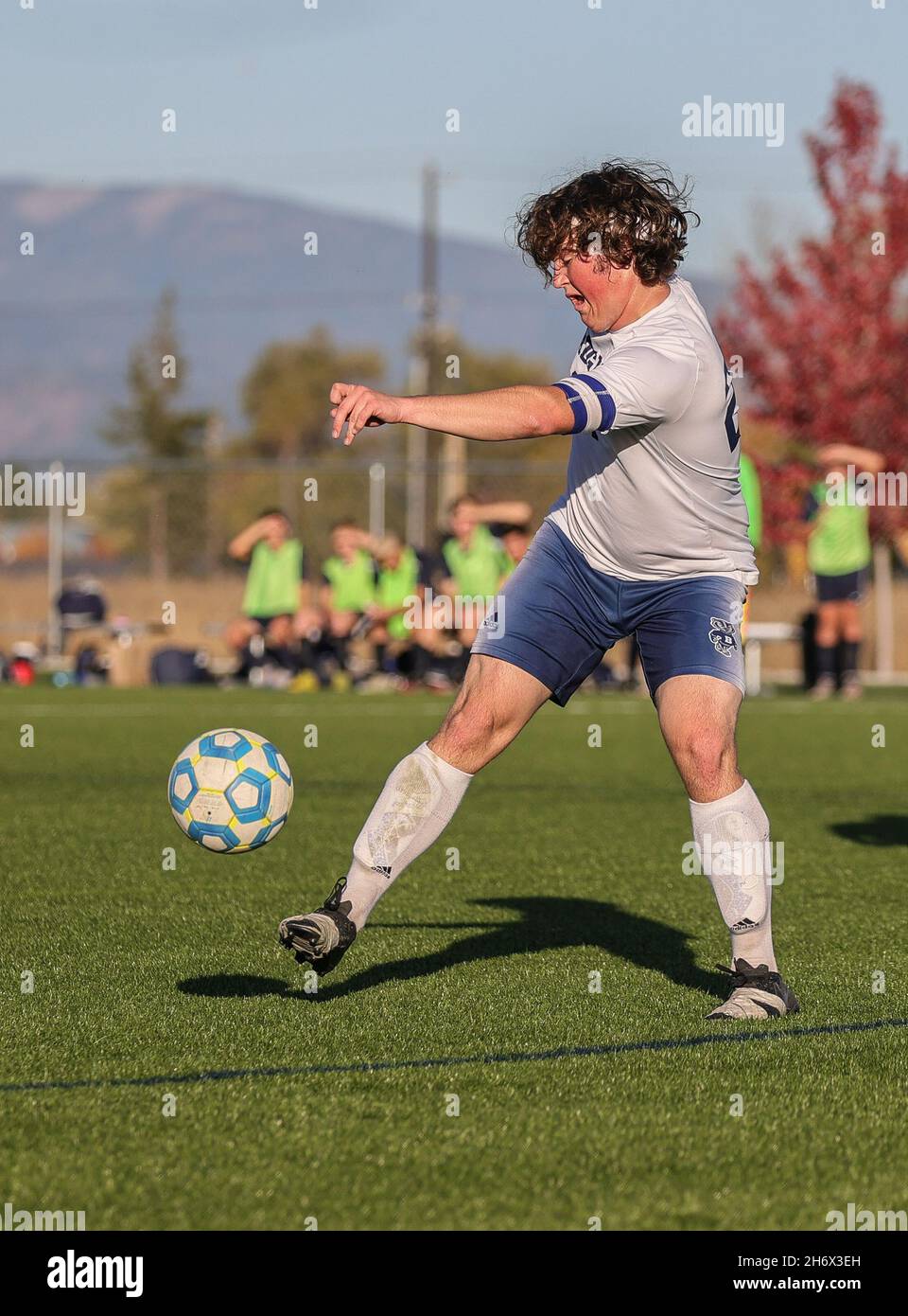 Soccer action with Bonners Ferry vs CDA Charter High School in Post
