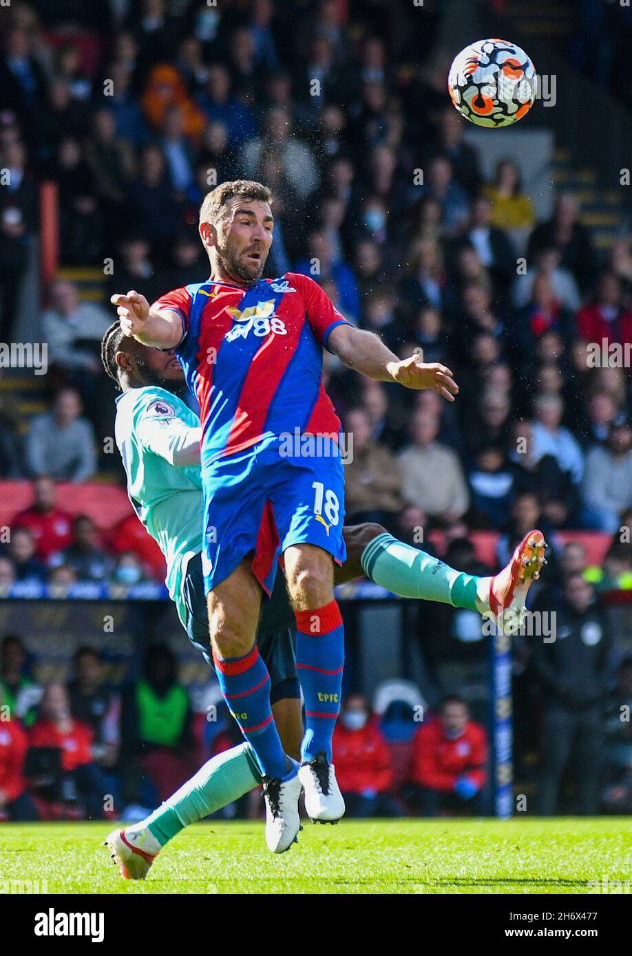 LONDON, ENGLAND - OCTOBER 3, 2021: James McFarlane McArthur of Palace pictured during the 2021-22 Premier League matchweek 7 game between Crystal Palace FC and Leicester CIty FC at Selhurst Park. Copyright: Cosmin Iftode/Picstaff Stock Photo