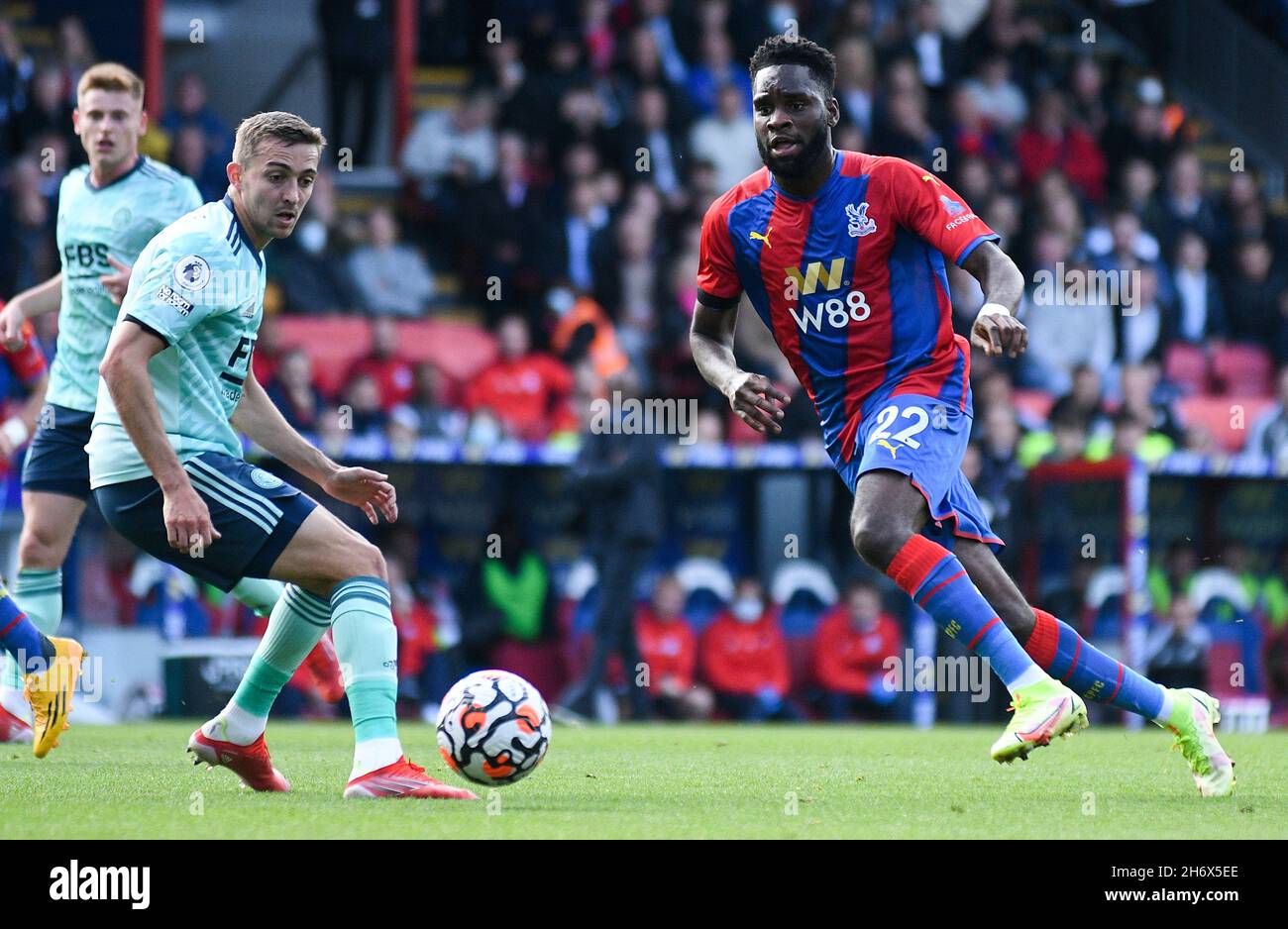 LONDON, ENGLAND - OCTOBER 3, 2021: Odsonne Edouard of Palace pictured during the 2021-22 Premier League matchweek 7 game between Crystal Palace FC and Leicester CIty FC at Selhurst Park. Copyright: Cosmin Iftode/Picstaff Stock Photo