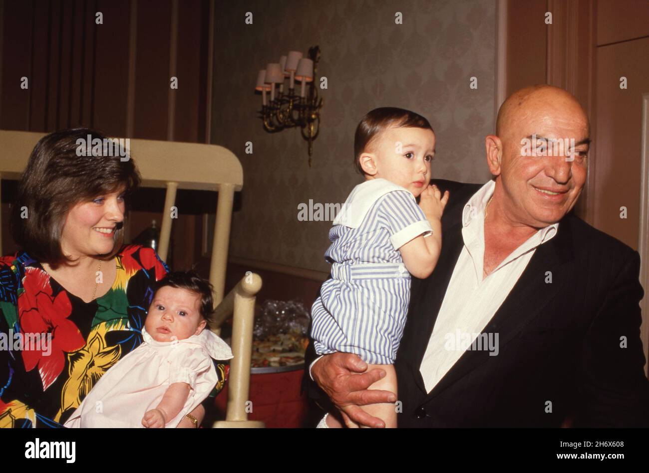 Telly Savalas and wife Julie Savalas and son  Christian Savalas and daughter  Circa 1980's  Credit: Ralph Dominguez/MediaPunch Stock Photo