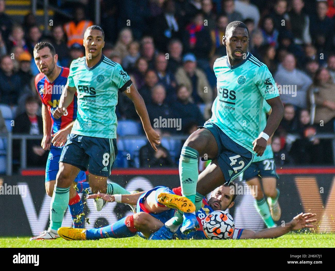 LONDON, ENGLAND - OCTOBER 3, 2021: Boubakary Soumare of Leicester pictured during the 2021-22 Premier League matchweek 7 game between Crystal Palace FC and Leicester CIty FC at Selhurst Park. Copyright: Cosmin Iftode/Picstaff Stock Photo