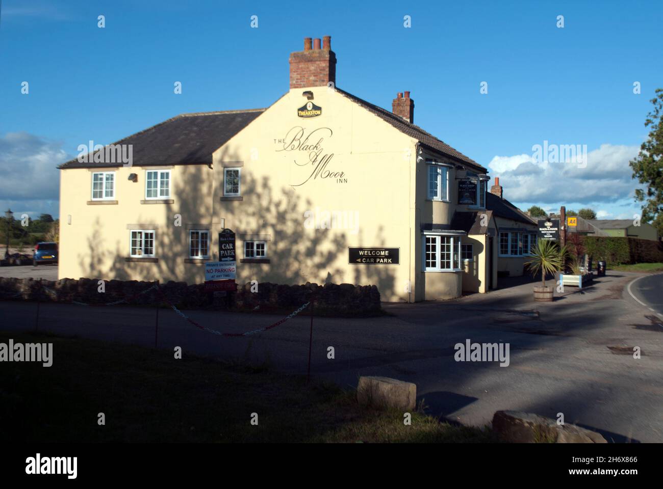 Black A Moor Inn, Boroughbridge Rd, Bridge Hewick, Ripon Stock Photo