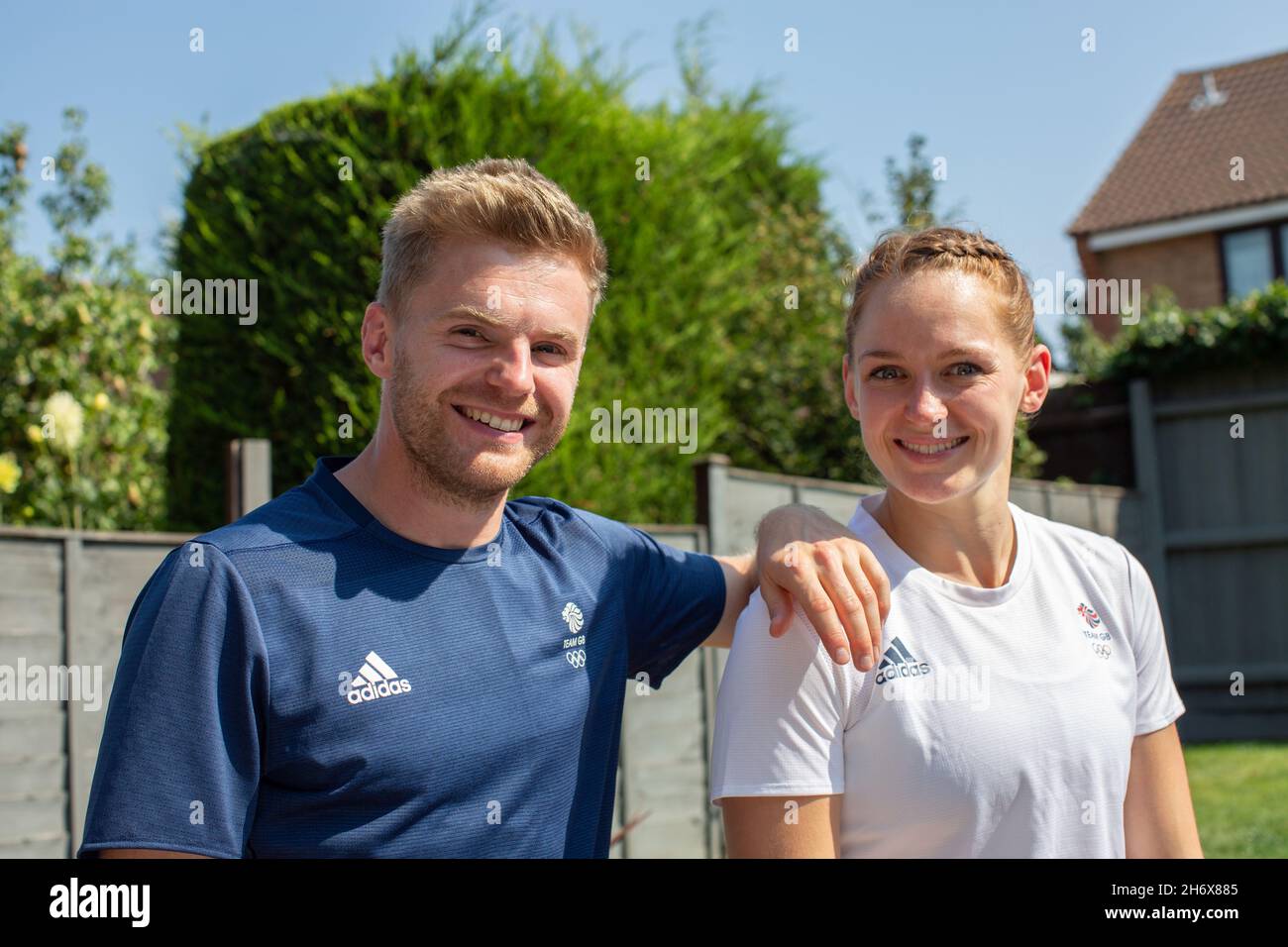 11/08/21 - Badminton England mixed doubles players Marcus Ellis and Lauren Smith at their home following Covid-19 lockdown in England. Stock Photo