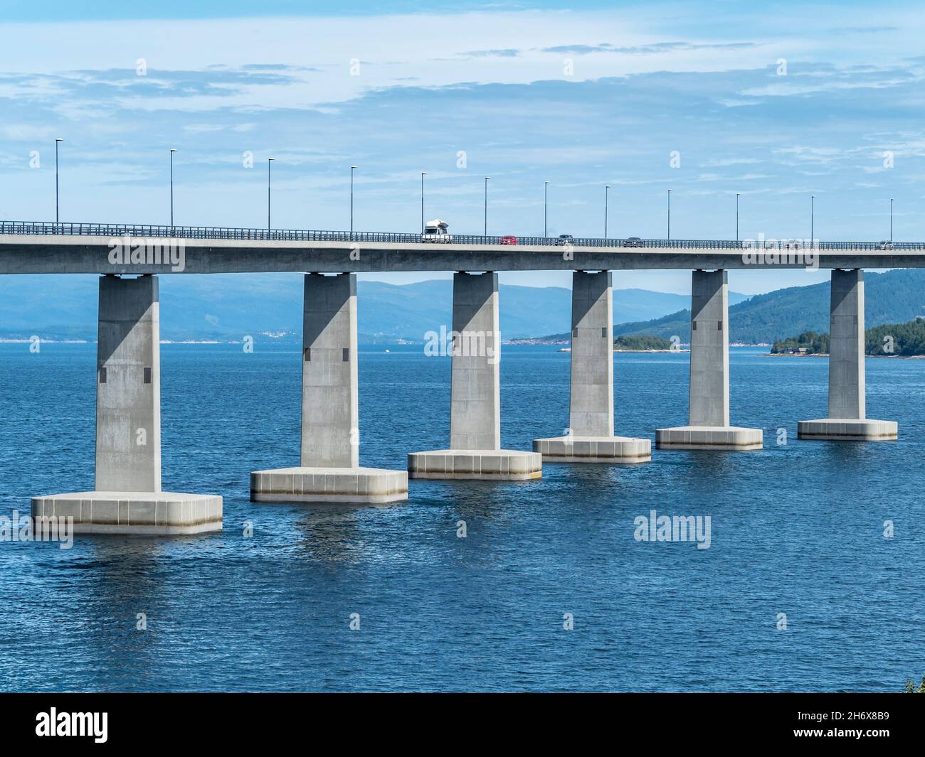 Bridge over fjord Tresfjord, More og Romsdal, Norway Stock Photo
