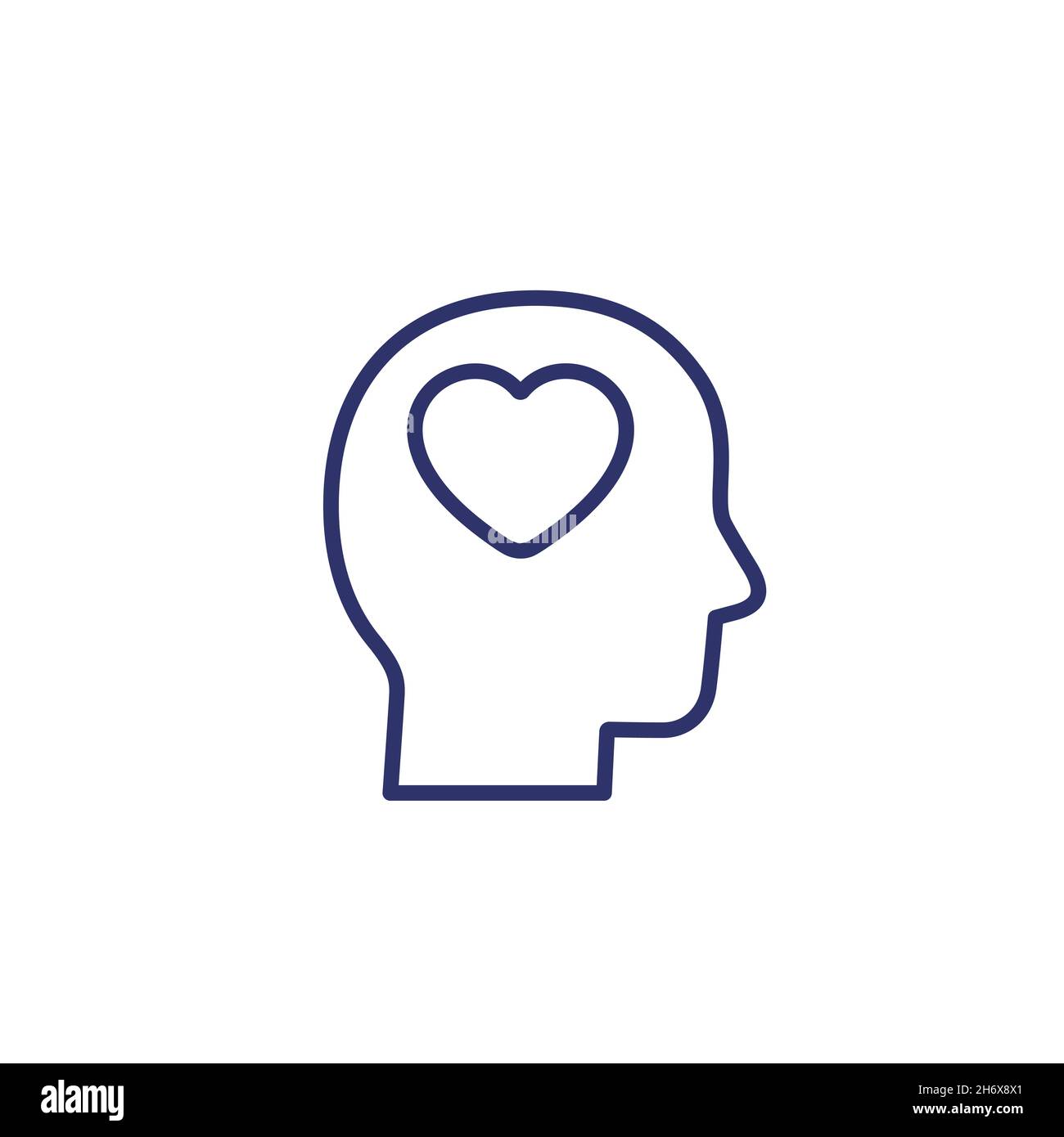 Head and heart line icon Stock Vector Image & Art - Alamy