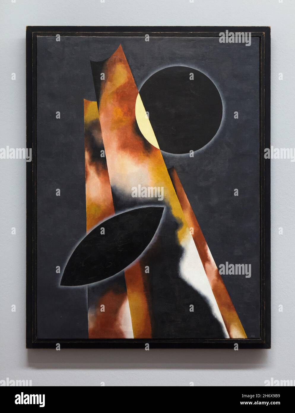 Painting 'Composition' by Russian avant-garde painter Alexander Rodchenko (1919) on display in the Albertina Museum in Vienna, Austria. Stock Photo