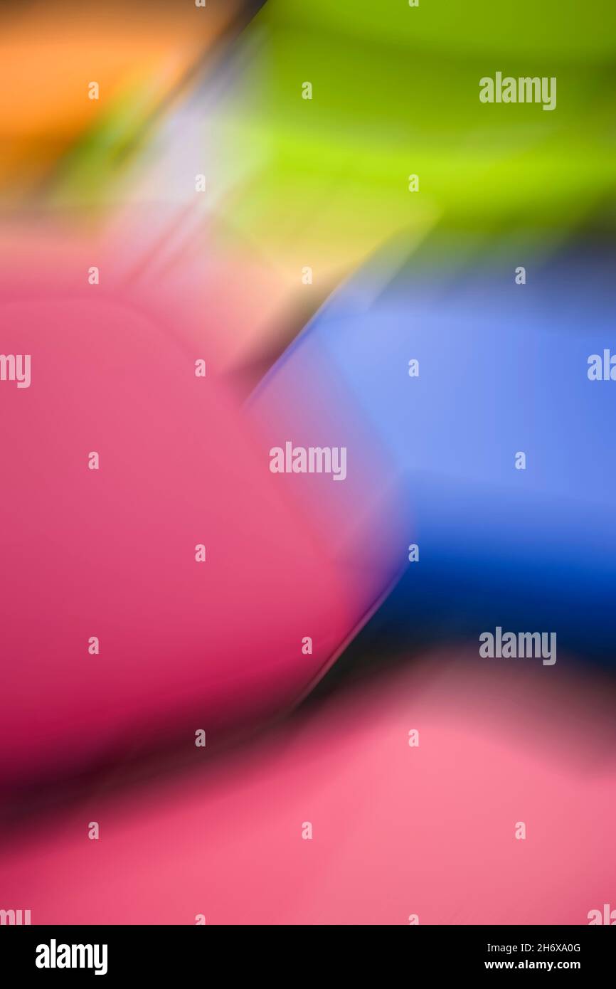 Colourful modular furniture abstract with motion blur Stock Photo