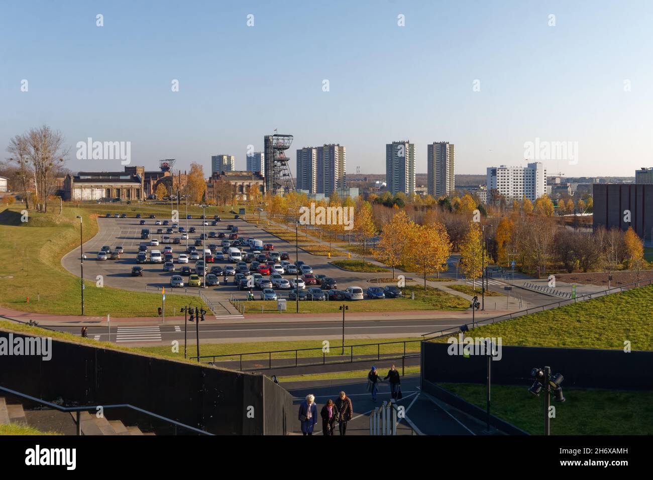 View from the lookout at International Convention Center in Katowice. Stock Photo