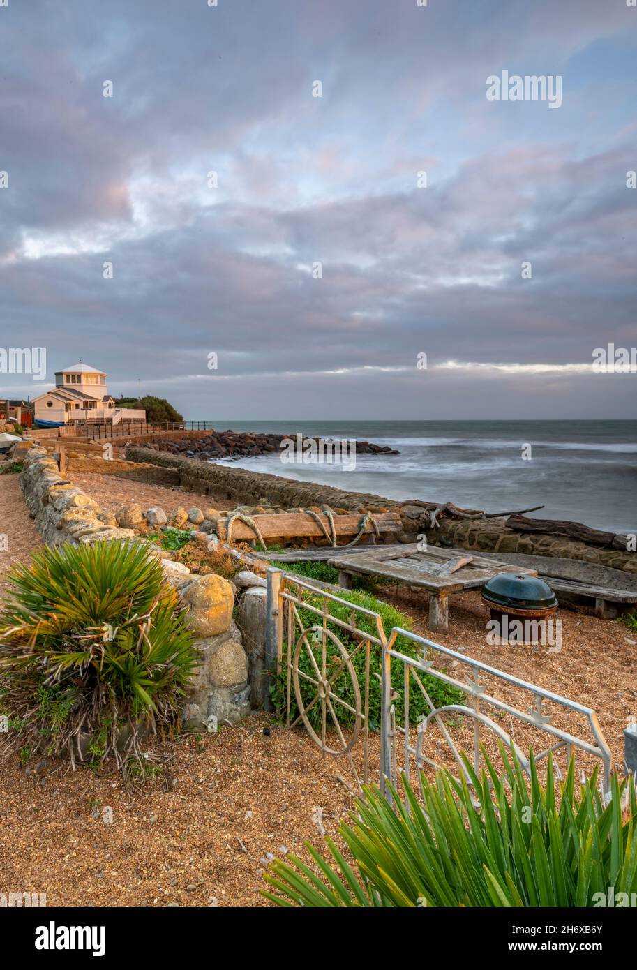 outside dining area on beach at steephill cove on the isle of wight