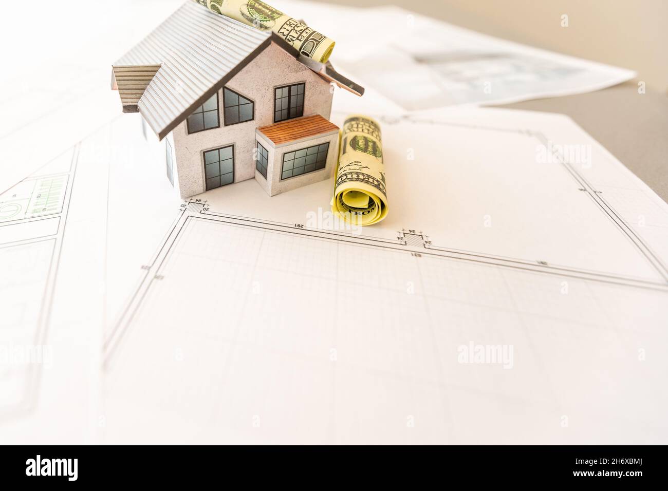 house in construction - project, house layout Stock Photo - Alamy