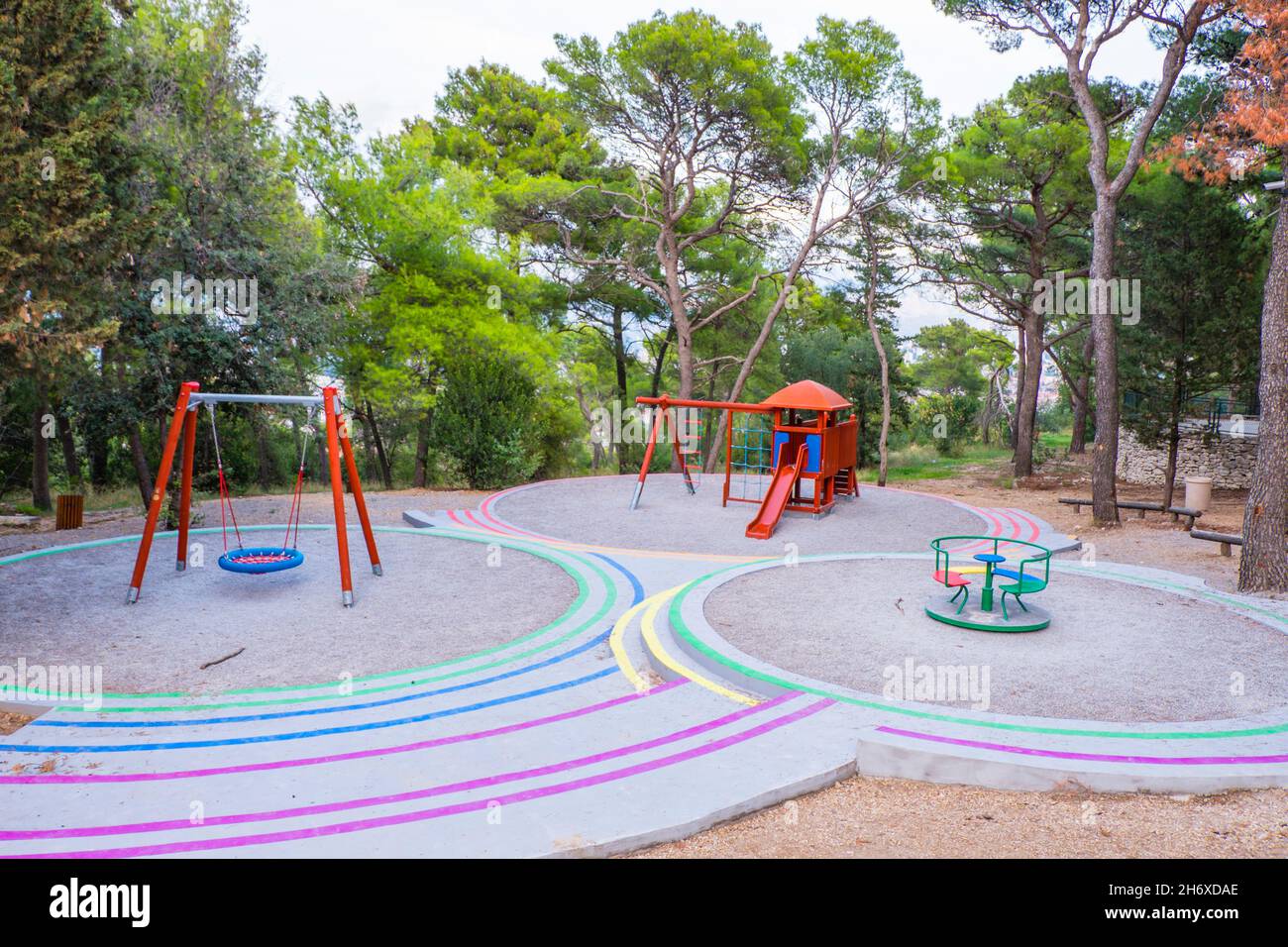 Dječje igralište Marjan, Childrens playground, Marjan Hill, Split, Croatia Stock Photo