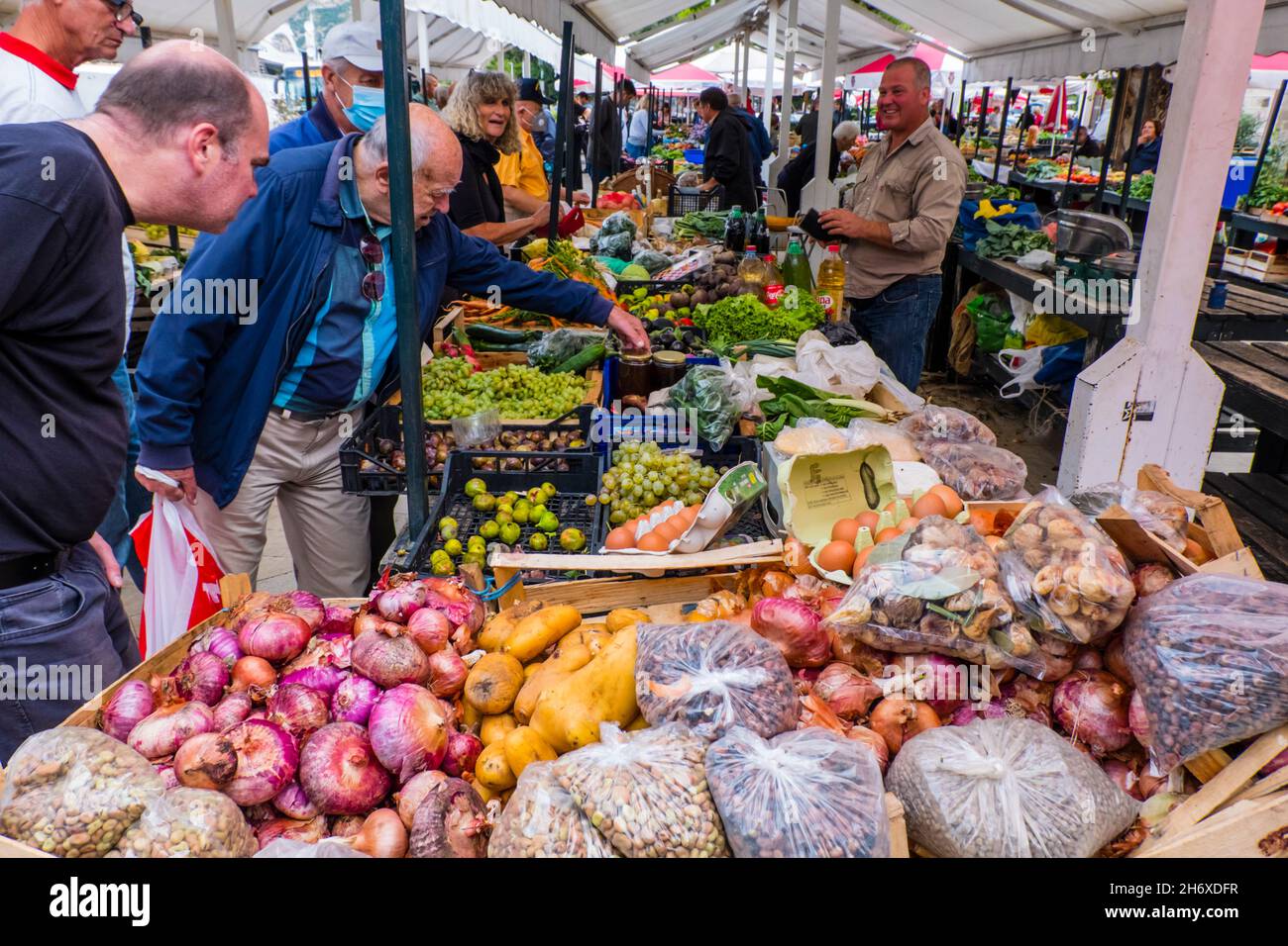 Market, Gruz, Dubrovnik, Croatia Stock Photo