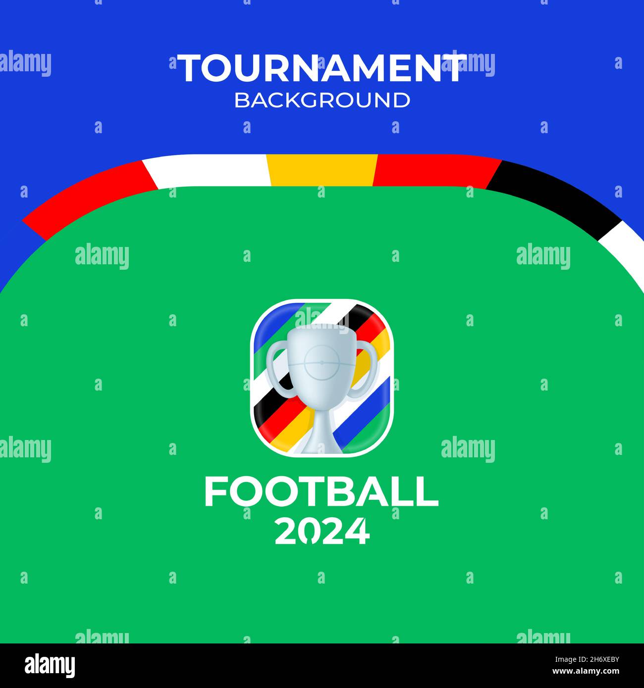 Football championship 2024 green background vector stock illustration