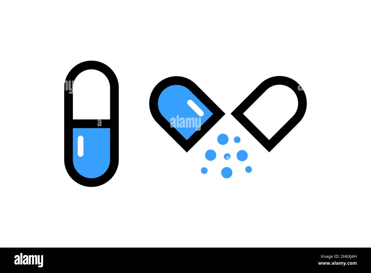 Pills icon isolated on white. Pill icon vector Stock Vector