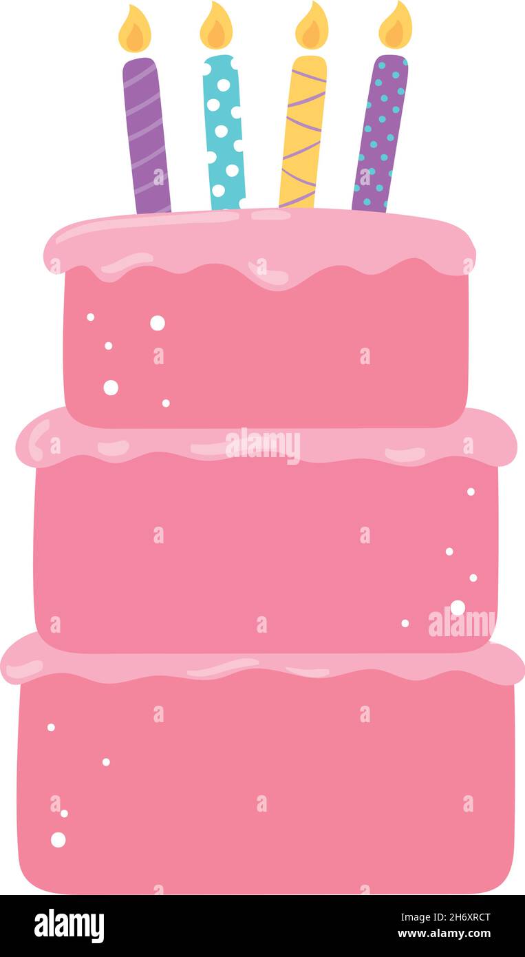 birthday cake with candles Stock Vector Image & Art - Alamy