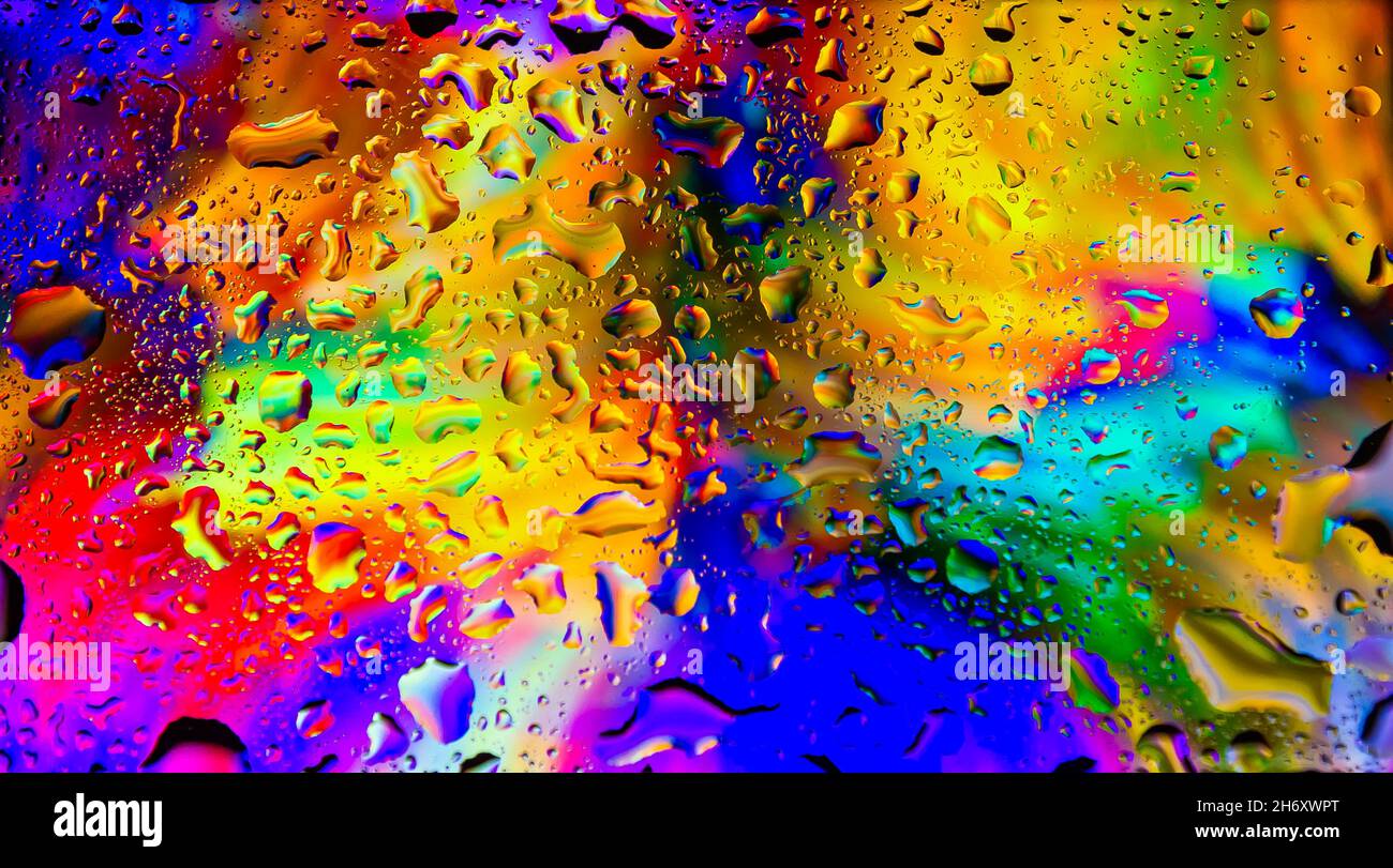 full hd abstract colorful background, abstract wallpaper with water drops, 4k  colorful background, drops of water Stock Photo - Alamy