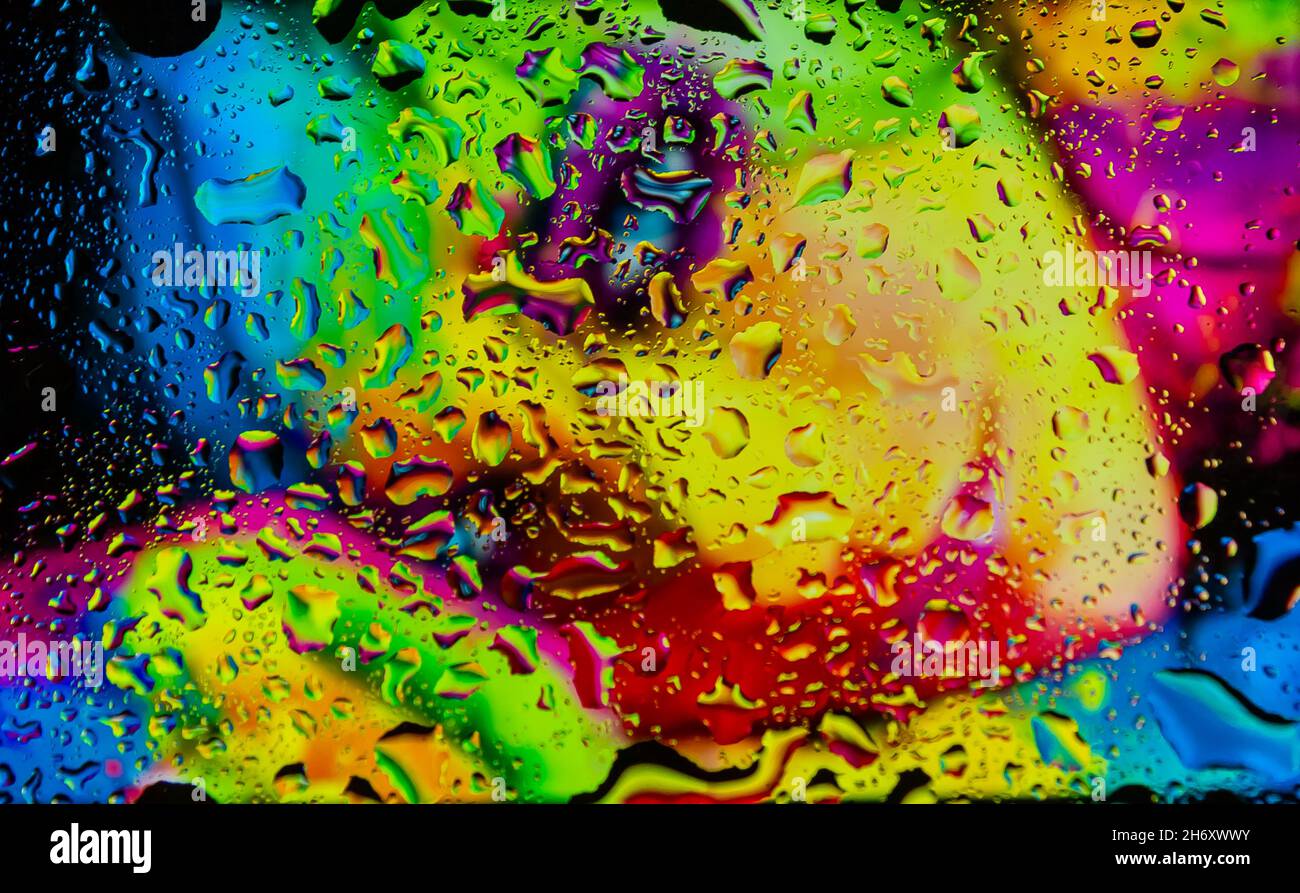 full hd abstract colorful background, abstract wallpaper with water drops,  4k colorful background, drops of water Stock Photo - Alamy