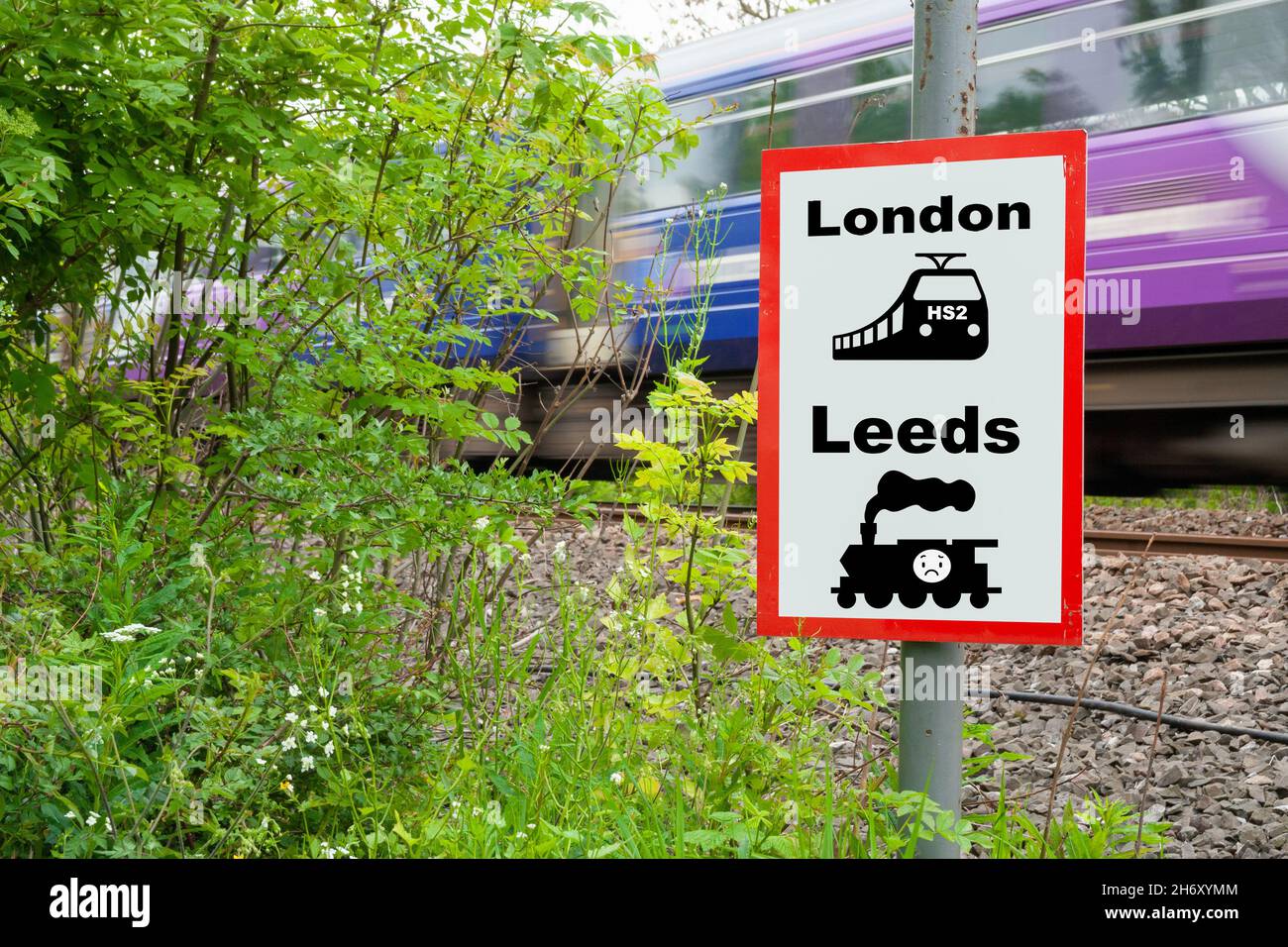 HS2 Leeds rail extension scrapped. Levelling up, northern powerhouse..., concept Stock Photo