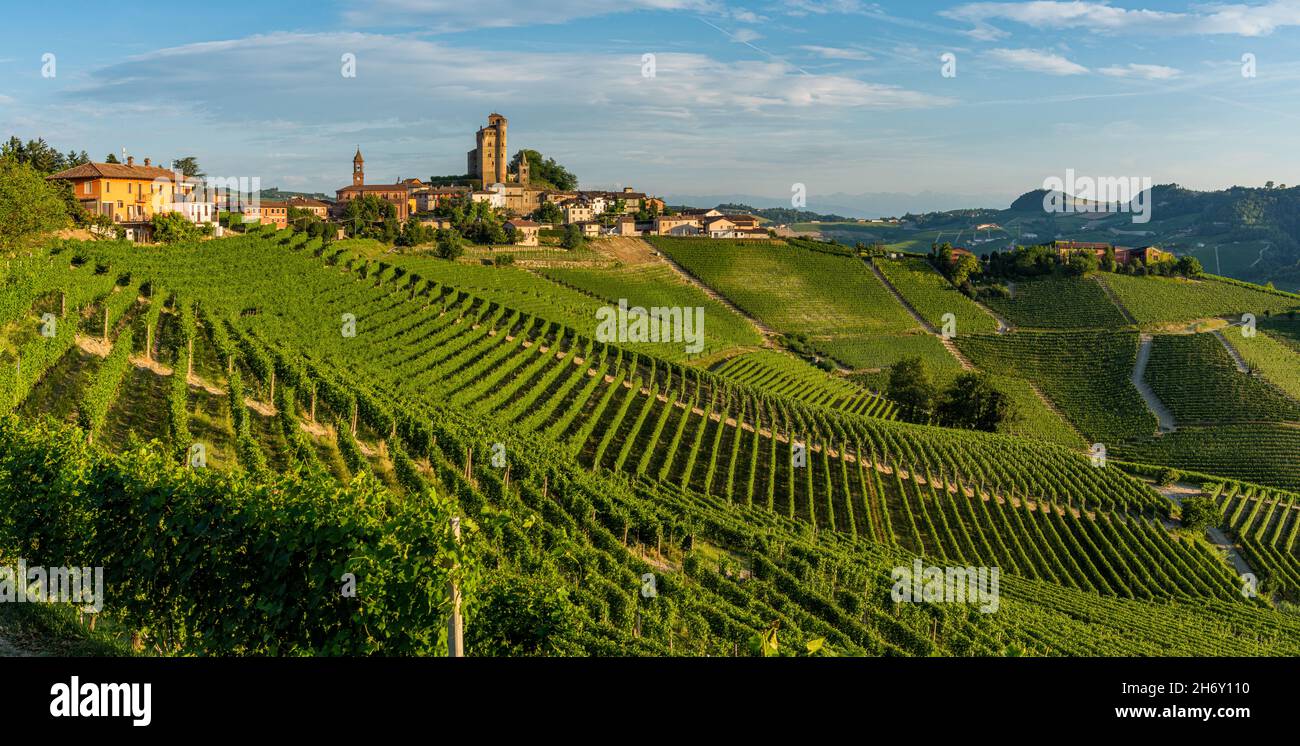 The Beautiful Village Of Serralunga D Alba And Its Vineyards In The The Beautiful Village Of Serralunga D Alba And Its Vineyards In The