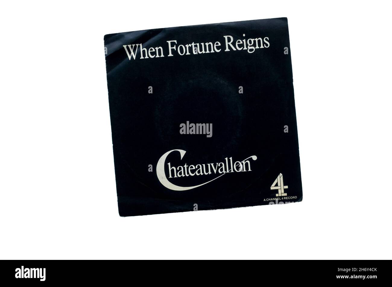 1987 7' single, When Fortune Reigns and Puissance et Gloire.  Music from Channel 4 French TV series Chateauvallon. Stock Photo
