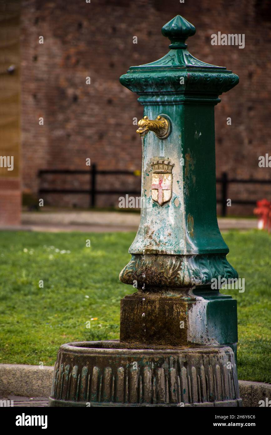 Ancient water dispenser with animal shape in exterior of medieval ...
