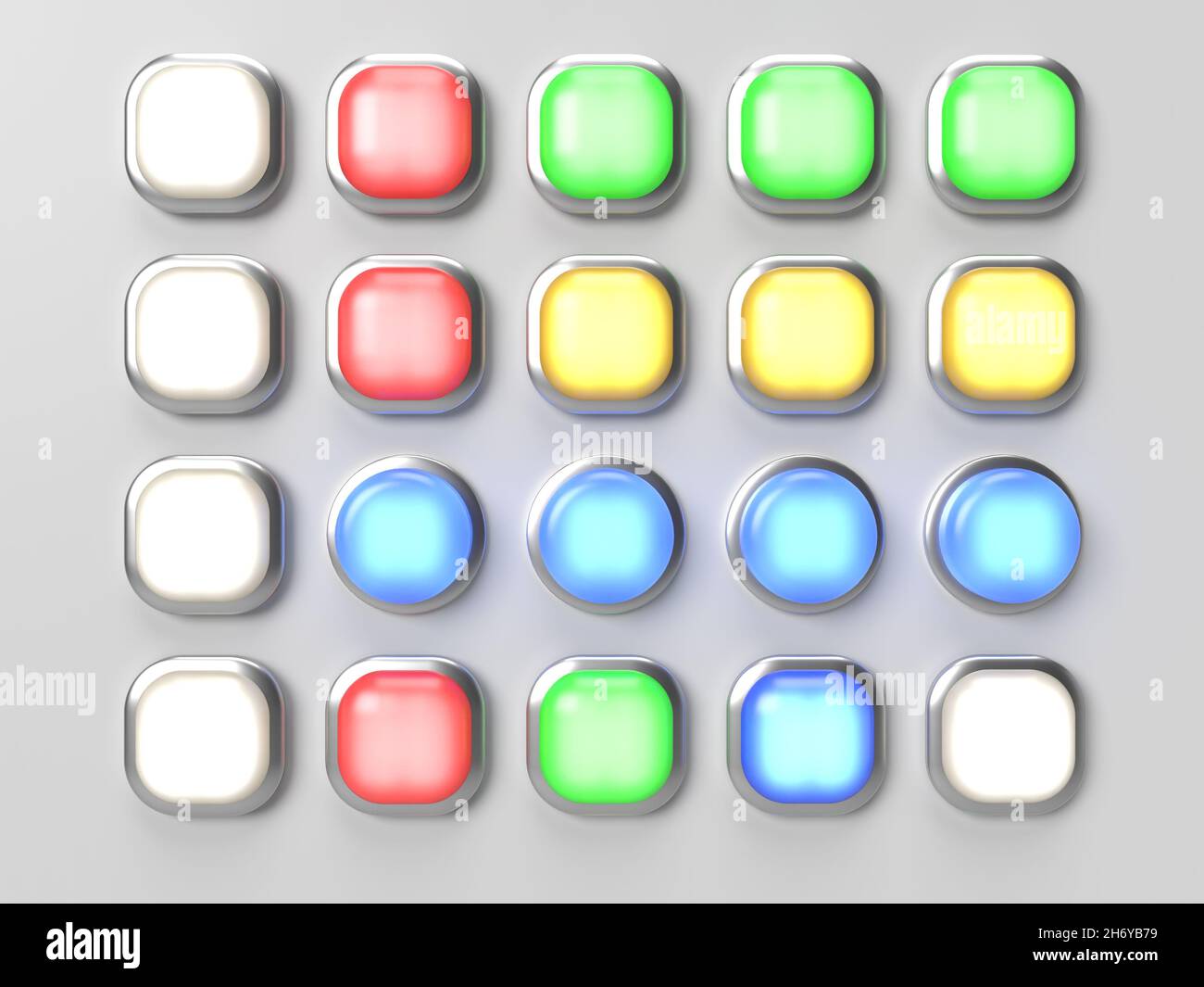 A grid of colorful buttons Stock Photo - Alamy