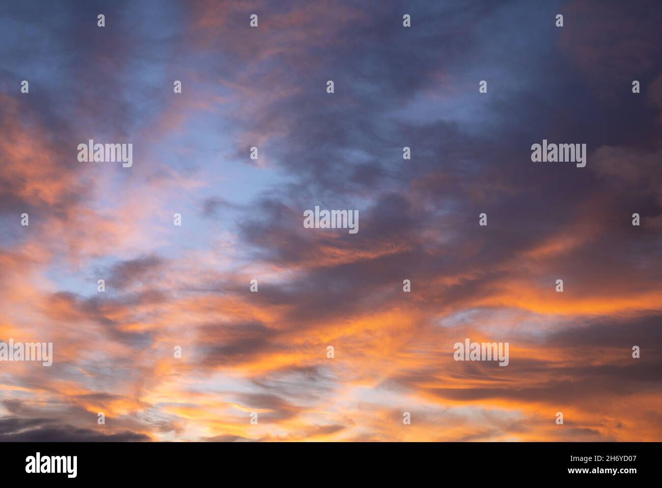 Evening sky with pastel-colored clouds Stock Photo