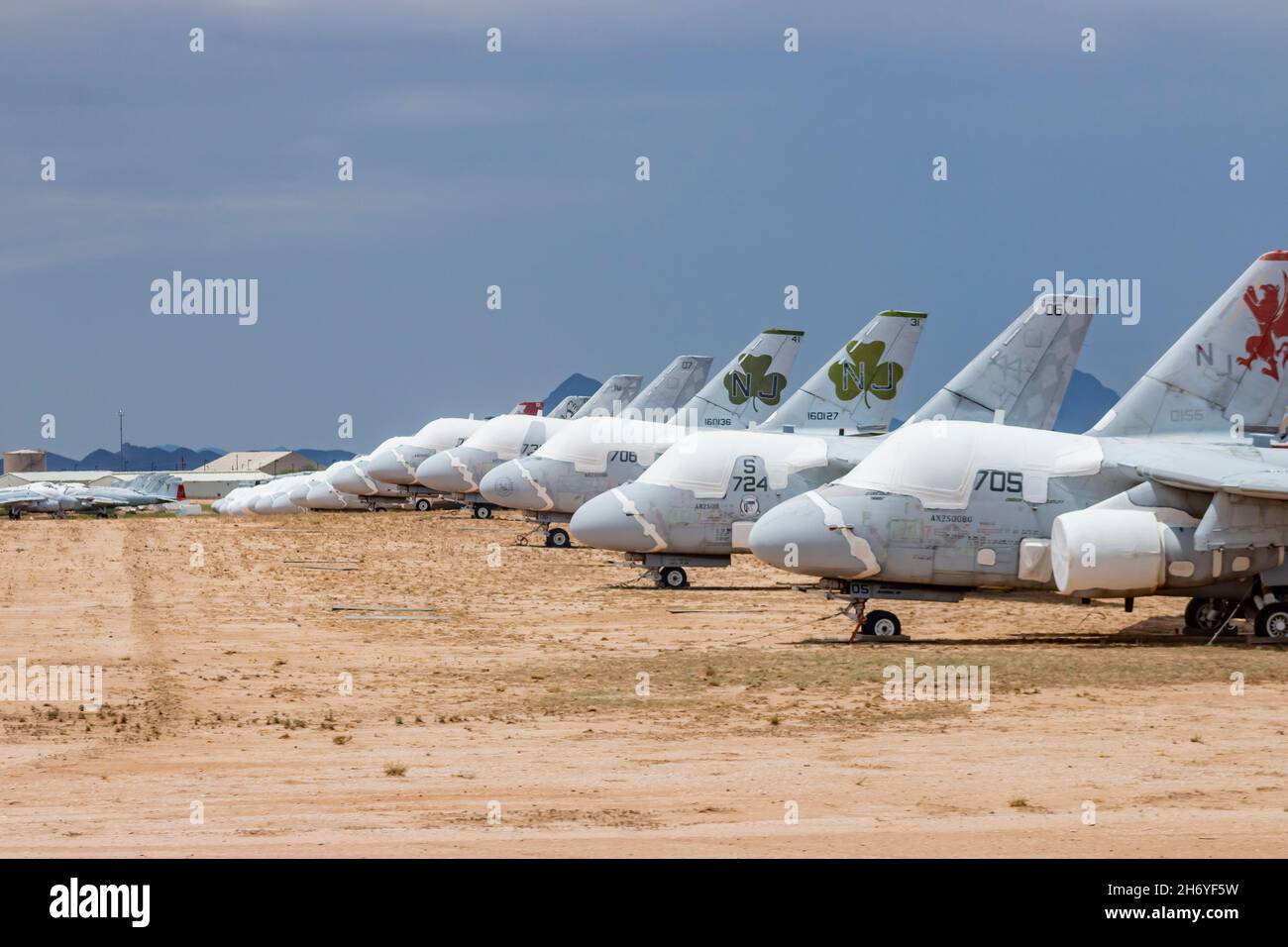 row of fighter aircraft at DavisMonthan Air Force