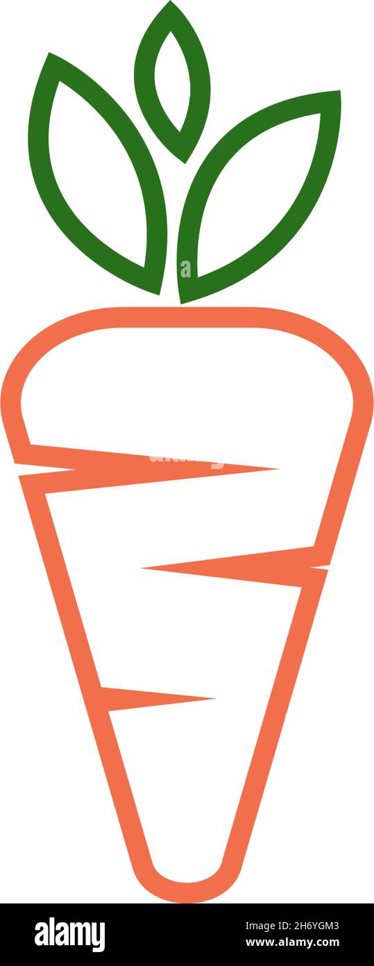 Carrot icon logo flat design template vector Stock Vector