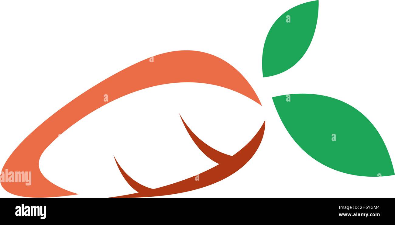 Carrot icon logo flat design template vector Stock Vector