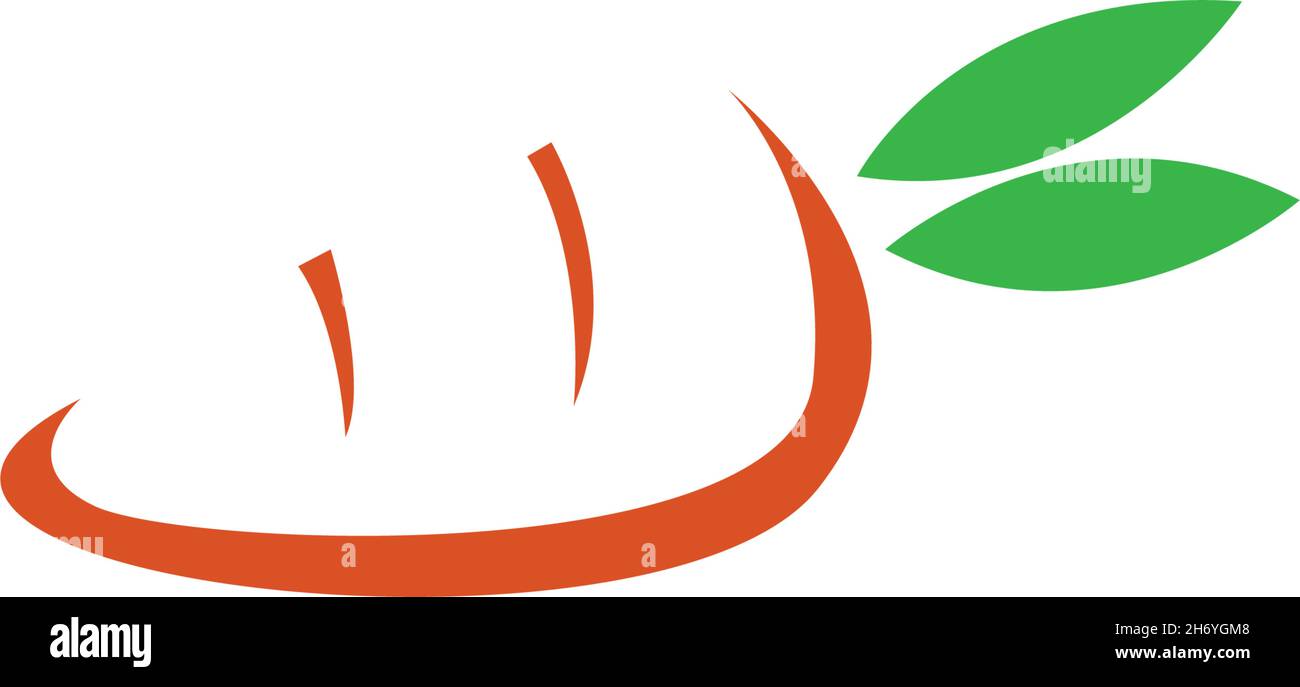 Carrot icon logo flat design template vector Stock Vector