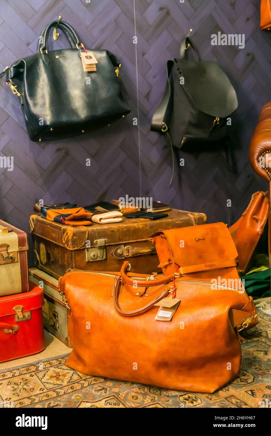 JOHANNESBURG, SOUTH AFRICA Oct 19, 2021 A beautiful leather bags on