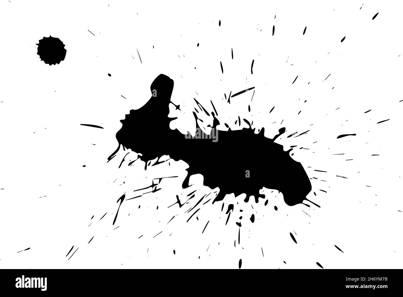 Illustration of black ink spots on a white background Stock Photo Alamy