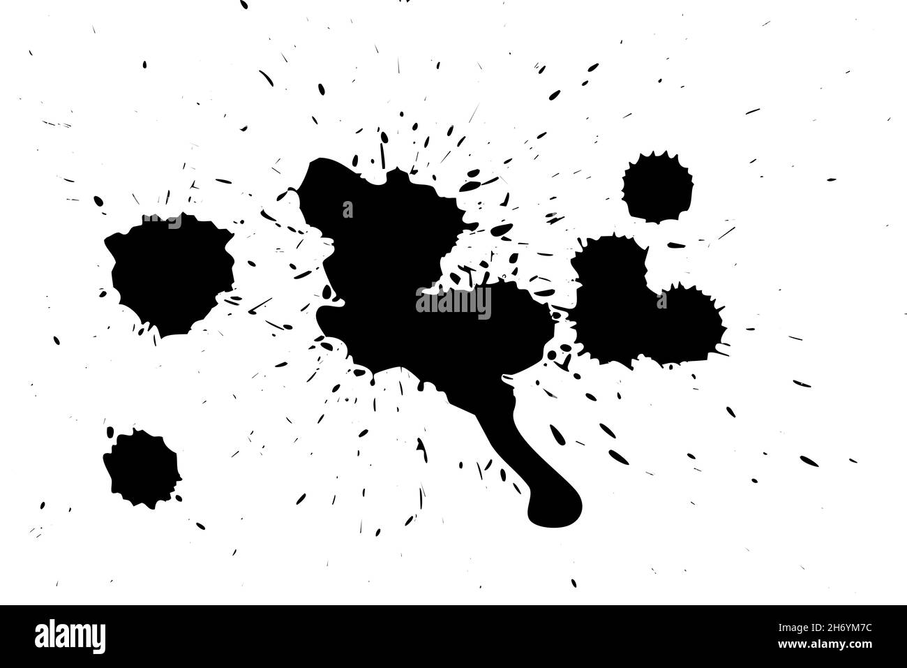 Illustration of black ink spots on a white background Stock Photo Alamy